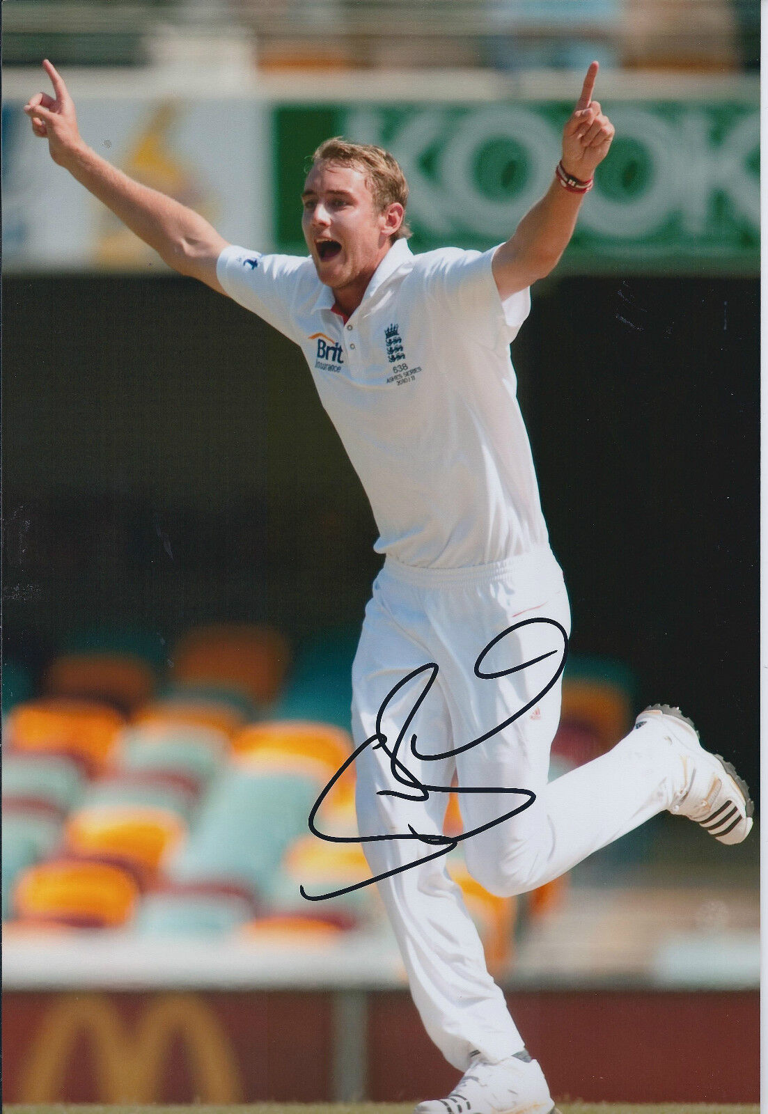 Stuart BROAD Signed Autograph 12x8 Photo Poster painting AFTAL COA Cricket England Fast Bowler