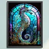 (US Only)Seahorse Printed Cross Stitch Kit 50x65cm DIY 11CT Thread Art Needlework Decor