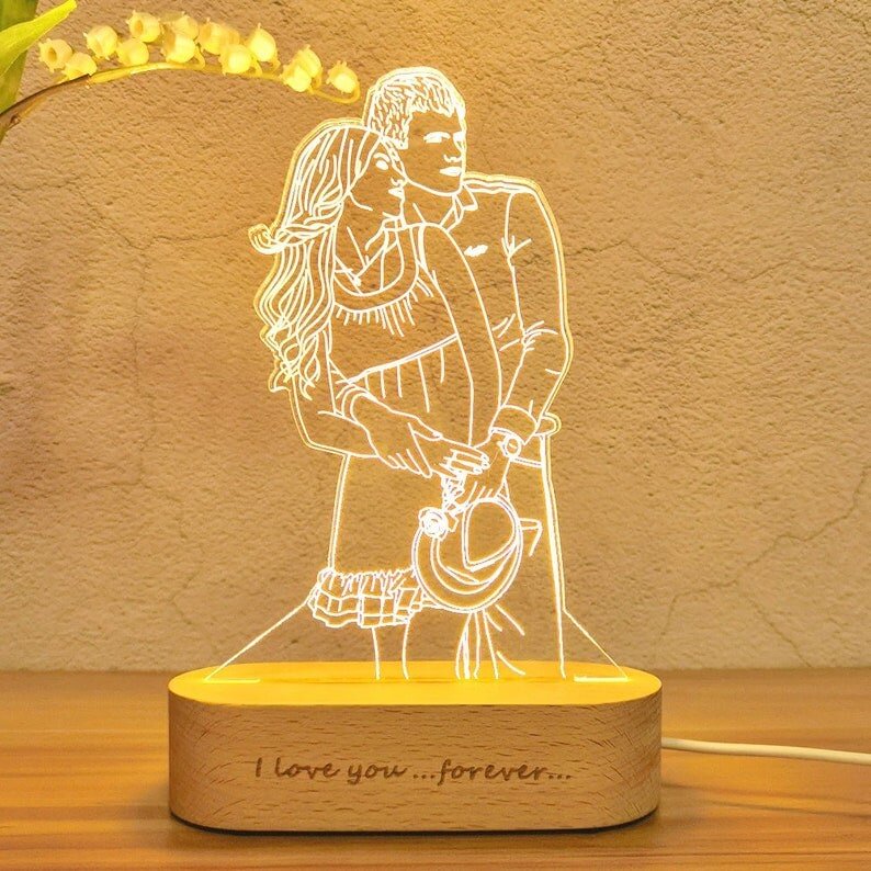 DIY Customized Photo Frame USB With 3D Led Light Living Room Bedroom Christmas Decoration Gift Custom Text Photo