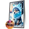 (40*60cm)Wolf Under the Snow -  Full Round Drill Diamond Painting