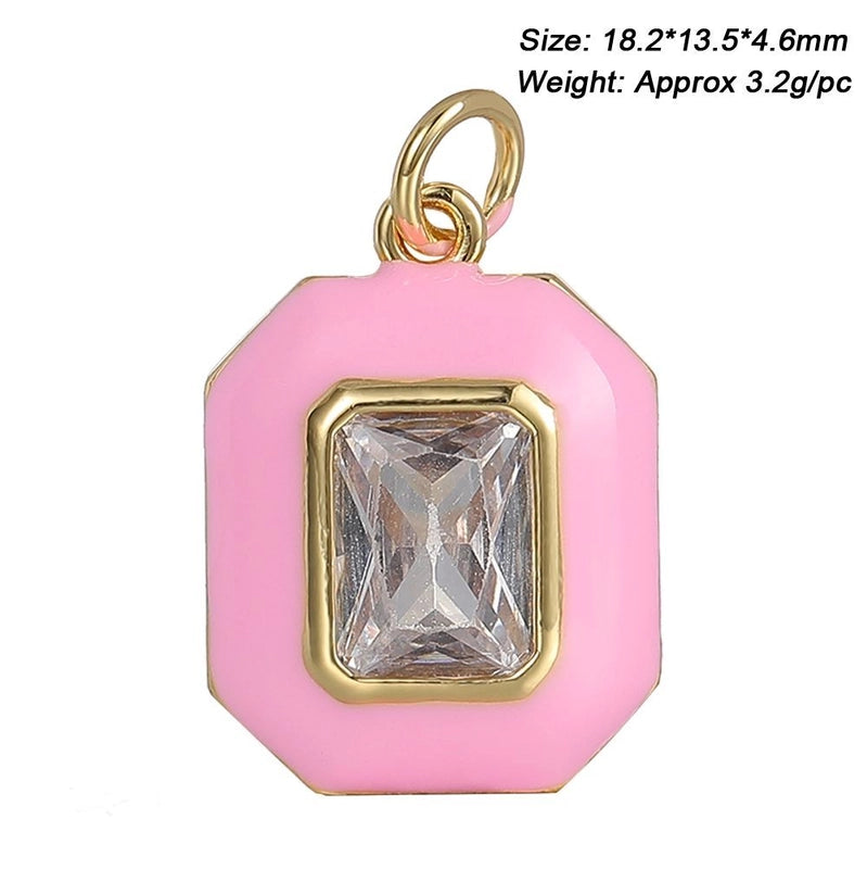 1 Piece 29 * 16mm Copper Artificial Gemstones Heart Shape Jewelry Accessories Pendant Chain