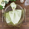 10 Pack | Olive Green Sheer Organza Decorative Dinner Table Napkins - 23"x23"