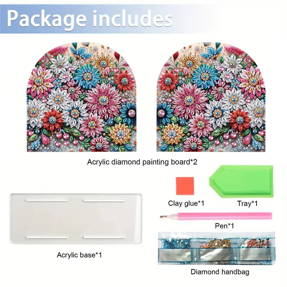 DIY Flower Cluster Acrylic Napkin Holder Diamond Painting Kit for Home Table Decor