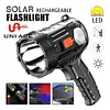 Solar USB Rechargeable LED Flashlight Camping Torch for Camping Hiking Emergency