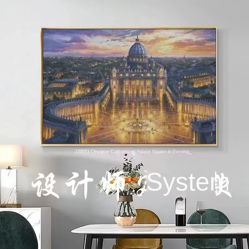 1set DIY Printed Cross Stitch Kit 【KZ-JJ2011- Designer Customized Evening Palace Square (New Print)】printed (stamped) cross-stitch Painting Fairy Cross Stitch
