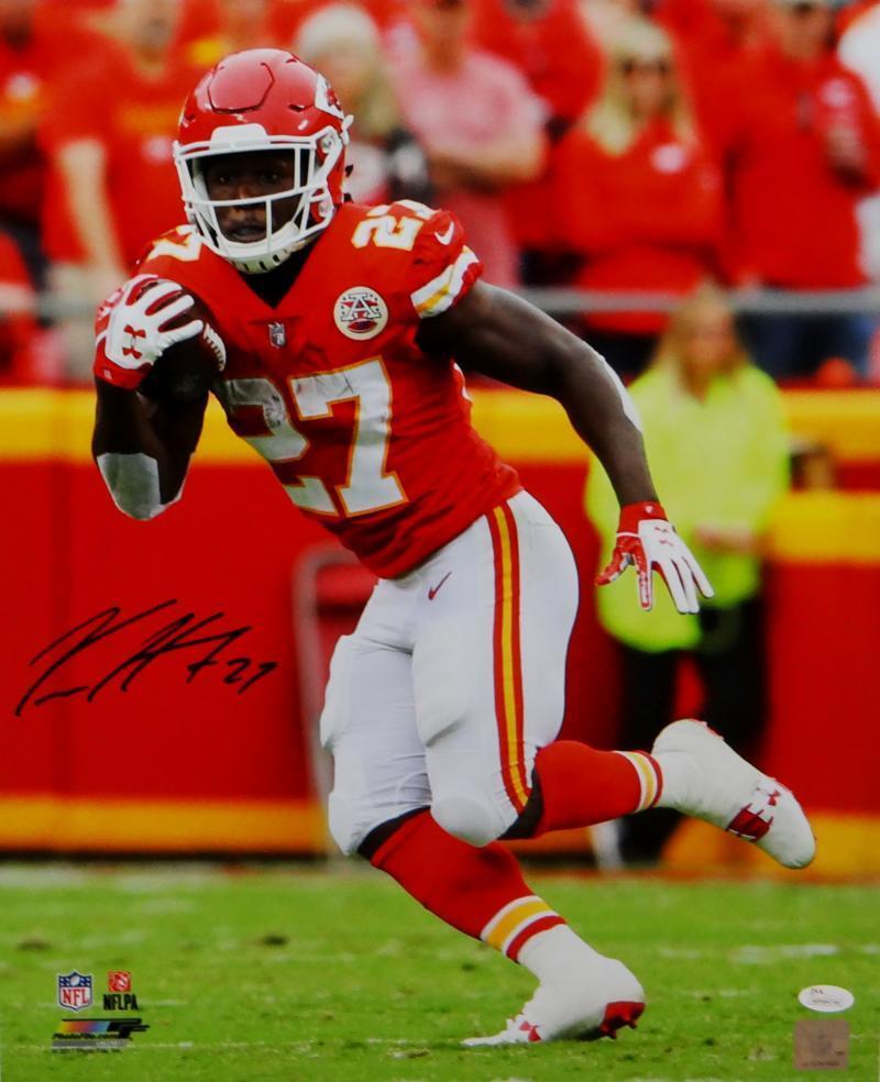 Kareem Hunt Autographed KC Chiefs 16x20 PF Photo Poster painting Running- JSA W Auth *Black