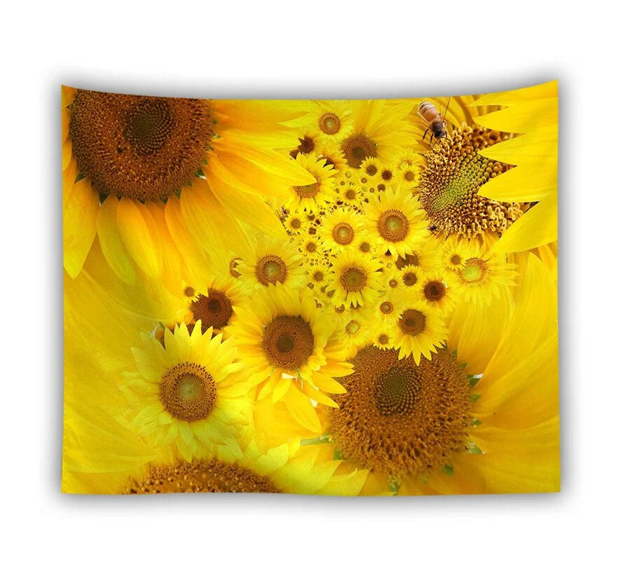 Sunflower Wall Decorative Tapestries Colorful Country Style Hanging Curtain Fabric Multifunctional Cloth for Decor Cloth Craft