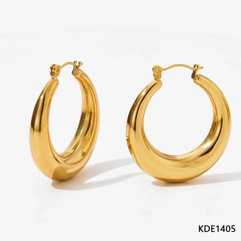 1 Pair IG Style Minimalist Solid Color Plating 304 Stainless Steel 16K Gold Plated White Gold Plated Gold Plated Earrings