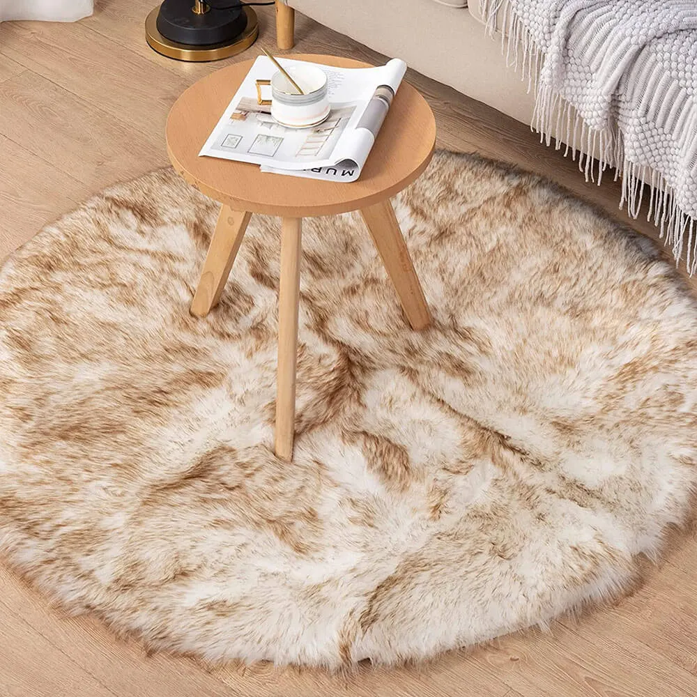 Faux Fur Round Area Rug