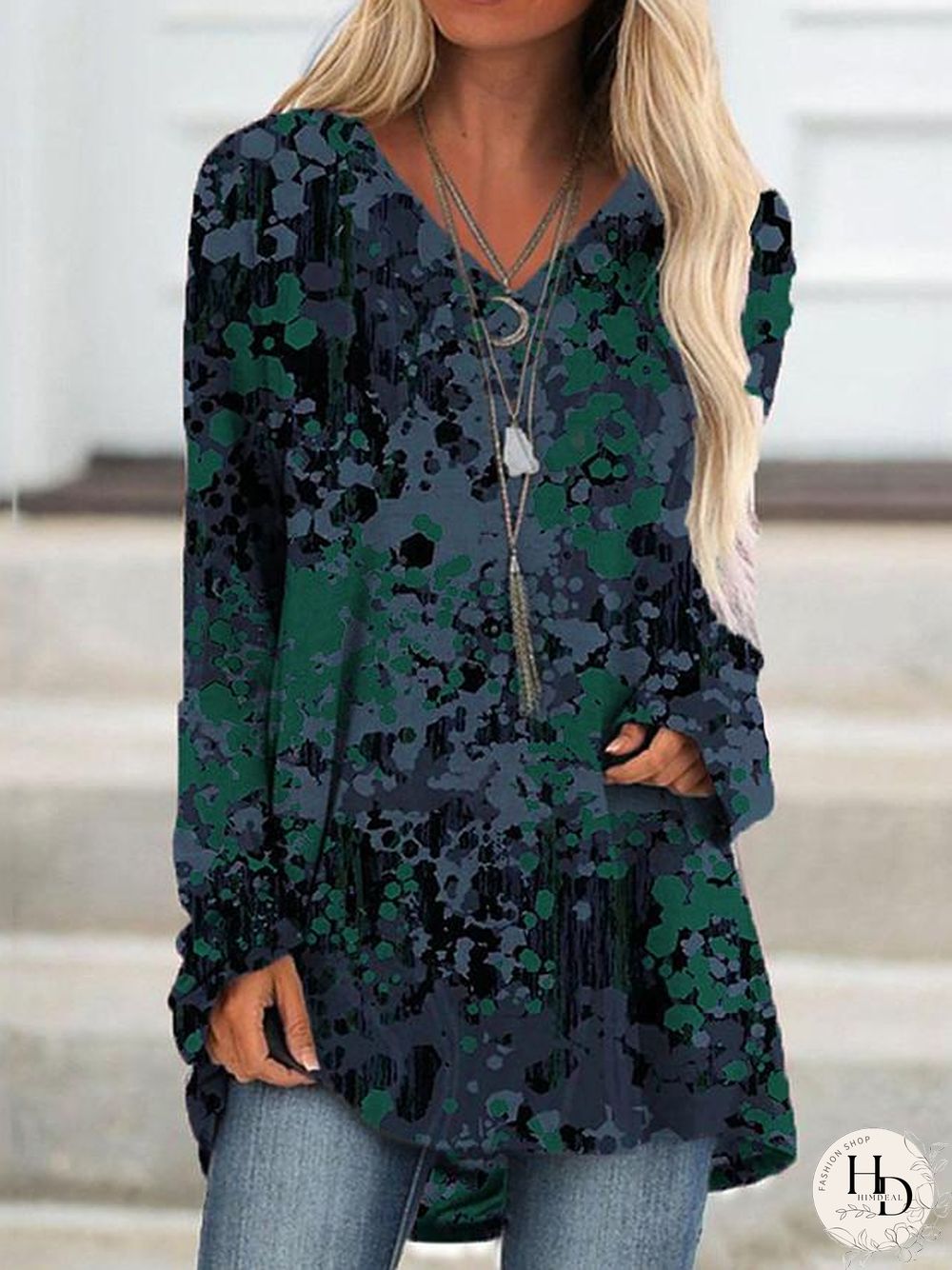 Women's T Shirt Dress Tee Dress Knee Length Dress Long Sleeve Color Block Patchwork Print Fall Spring Casual Blue Purple Red Green Gray S M L XL XXL 3XL 4XL