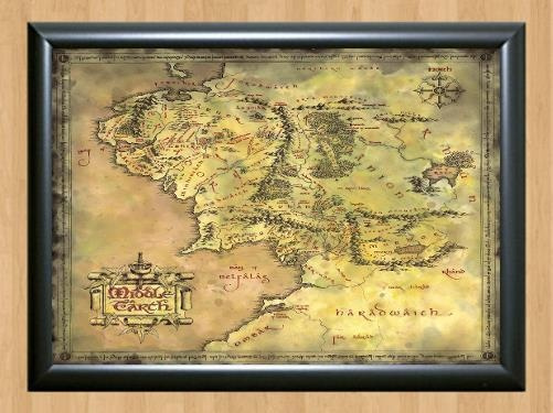 Lord of the Rings Middle Earth Map Hobbit Decor Art Print Photo Poster painting Poster A3 Size 11.7x16.5