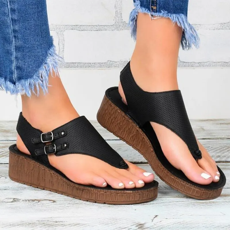 Women Sandals Wedge Heels Sandals Summer Shoes For Women Plus Size Platform Chaussure Femme Casual Wedges Shoes Women Flip Flops