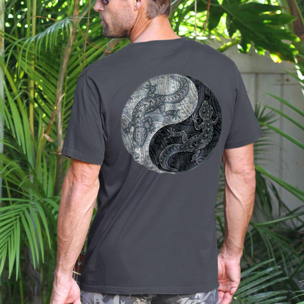 Yinyang Gecko Smoke Pima Short Sleeve T-shirt / [blueesa] /