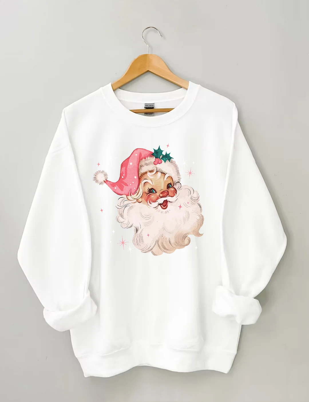 Retro Pink Santa Christmas Sweatshirt