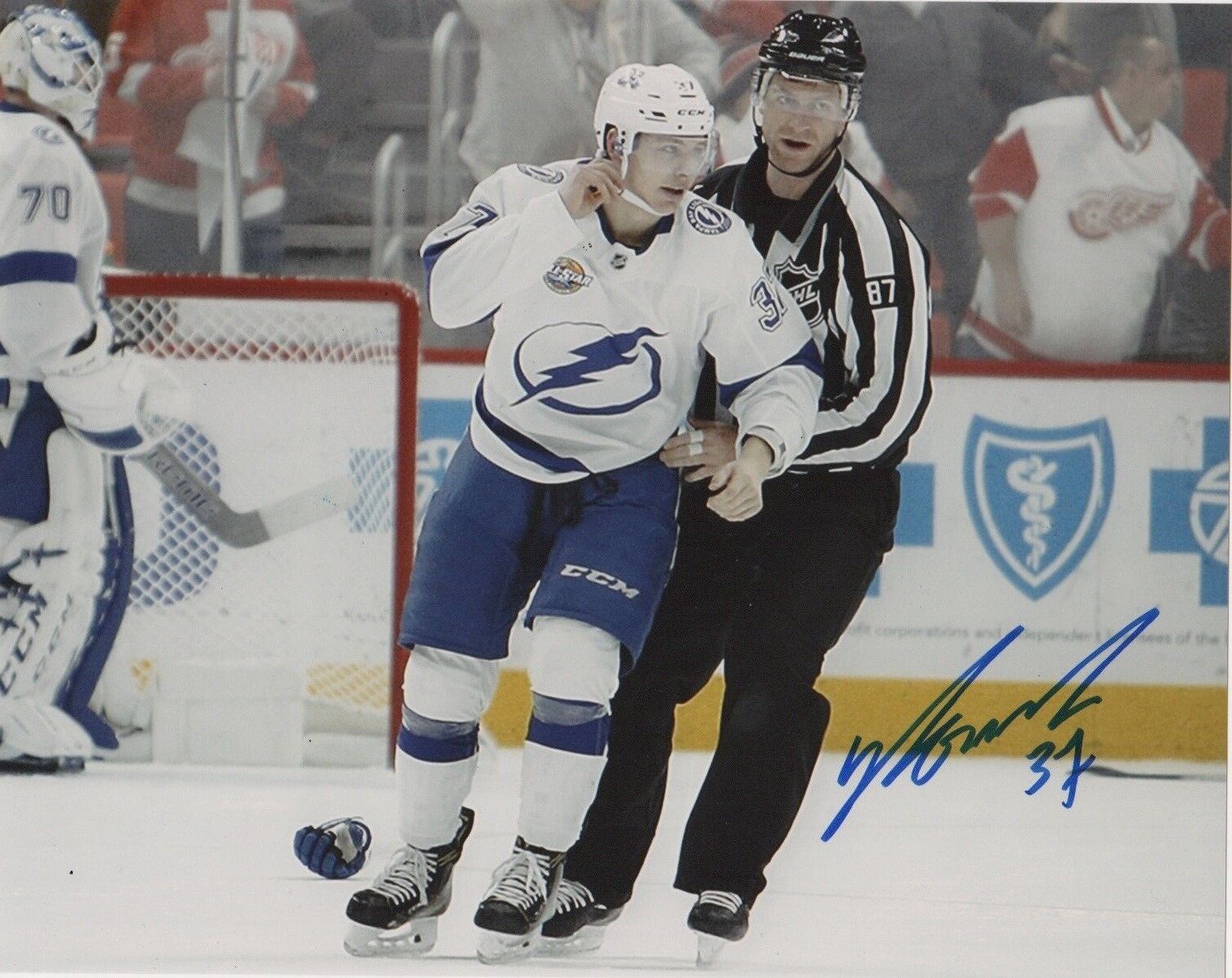 Tampa Bay Lightning Yanni Gourde Signed Autographed 8x10 Photo Poster painting COA #10