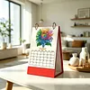 Rainbow Sunflower Diamond Art Monthly Flip Tabletop Calendar January 2027 - December 2027 Small Desktop Calendar Planner for Living Room Bedroom Office Desk Gift Giving