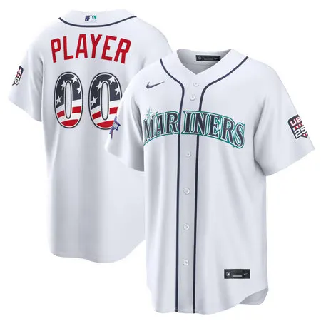 Men's Seattle Mariners Nike White 2026 All-Star Edition Stars & Stripes Stadium Custom Jersey
