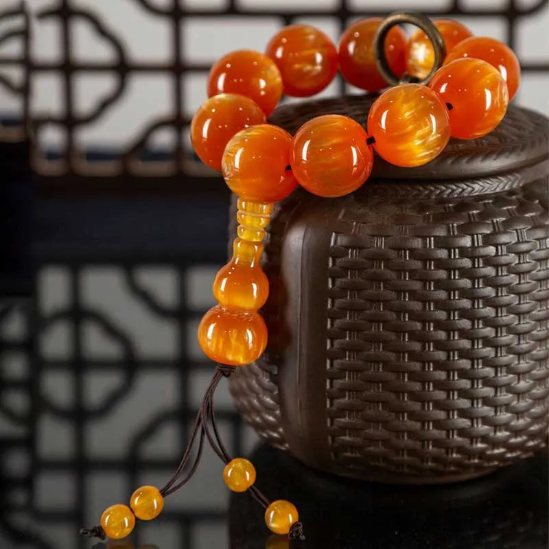Amber Gourd Bead Fortune Harmony Bracelet