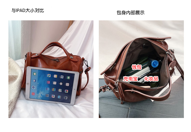 Single Shoulder Diagonal Bag Soft Leather