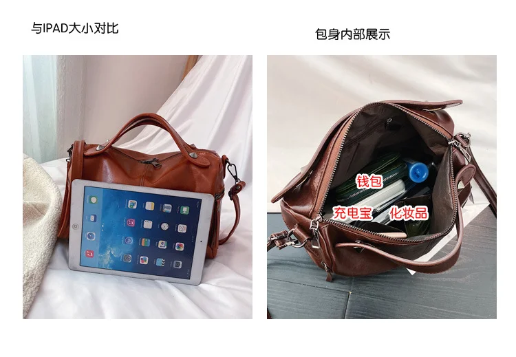 Single Shoulder Diagonal Bag Soft Leather