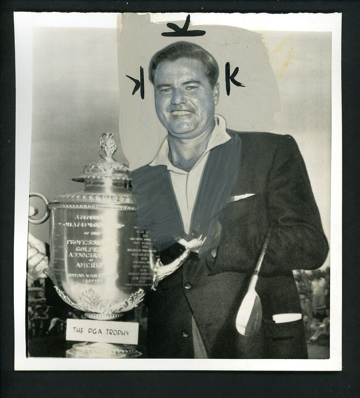 Chick Harbert 1954 PGA Championship Wanamaker Trophy Golf Type 1 Press Photo Poster painting