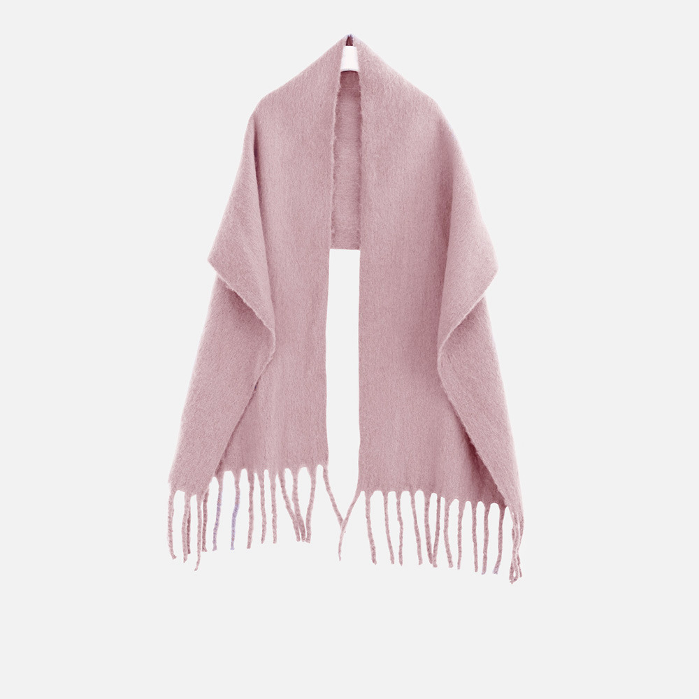Soft cashmere extended warm bib shawl