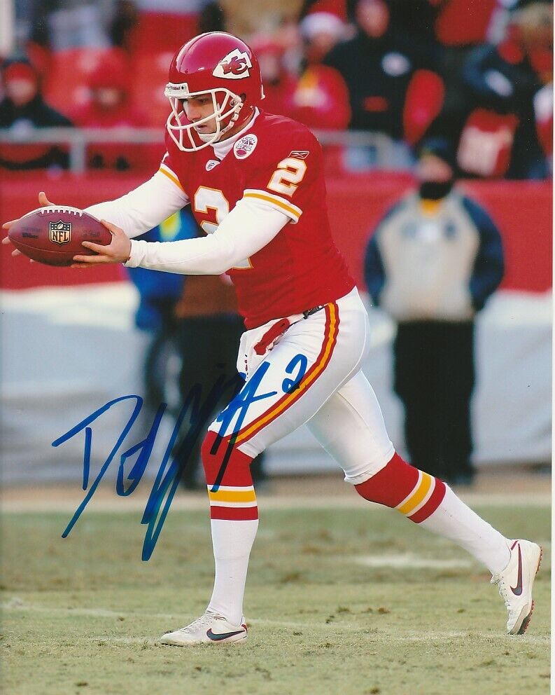 DUSTIN COLQUITT SIGNED KANSAS CITY CHIEFS PUNTER 8x10 Photo Poster painting #2 NFL PROOF