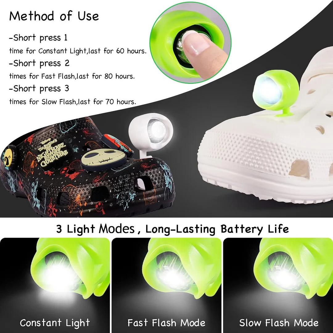 Croc lights - Made of High-quality ABS Plastic for Adults and Kids