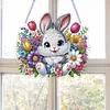 Easter 2D Flat DIY Hanging Diamond Art Ornament Home Window Pendant (Bunny)