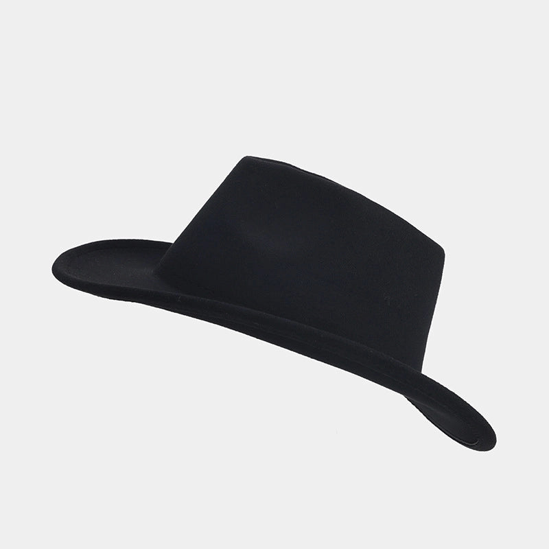Unisex Retro Classic Style Solid Color Big Eaves Fedora Hat