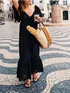 Simple Loose Short Sleeves Maxi Dress