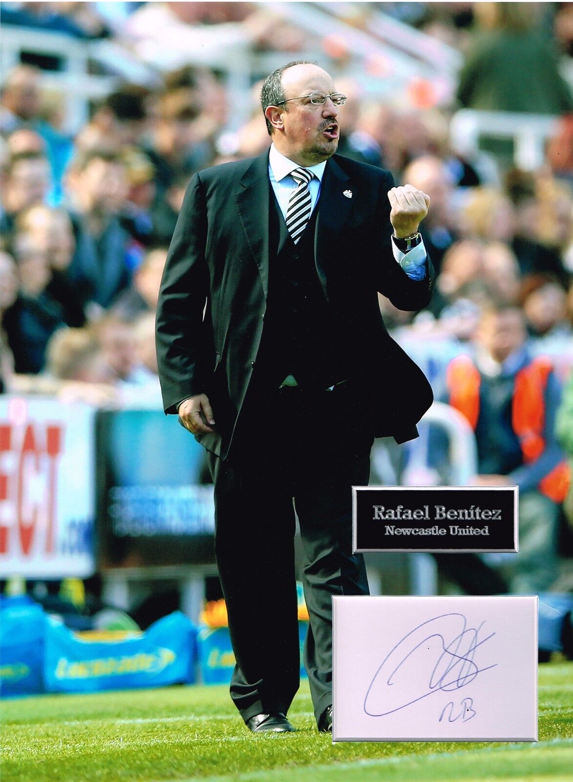 Rafa BENITEZ SIGNED Autograph 16x12 Photo Poster painting Dry Mount AFTAL COA Newcastle United