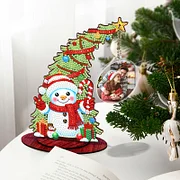 Christmas Diamond Art Tabletop Kit - Double Sided Stand Up Tree Ornament With Sparkling Diamonds