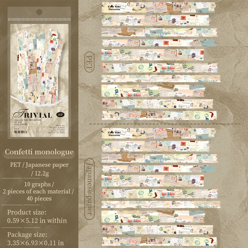 Sticker - Yubai Brief Chapter Series Vintage English Text Film Landscape Strip 