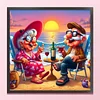 Grandma And Grandpa On Beach-11CT Stamped Cross Stitch 40*40cm/15.75*15.75in
