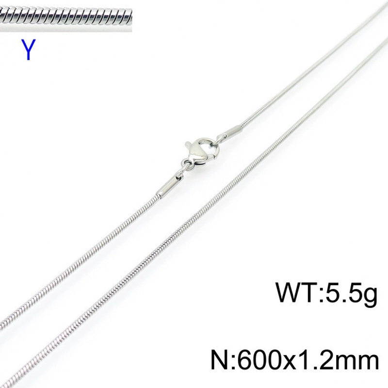 Jewelry Classic Style Solid Color Titanium Steel 18K Gold Plated Chain Necklace