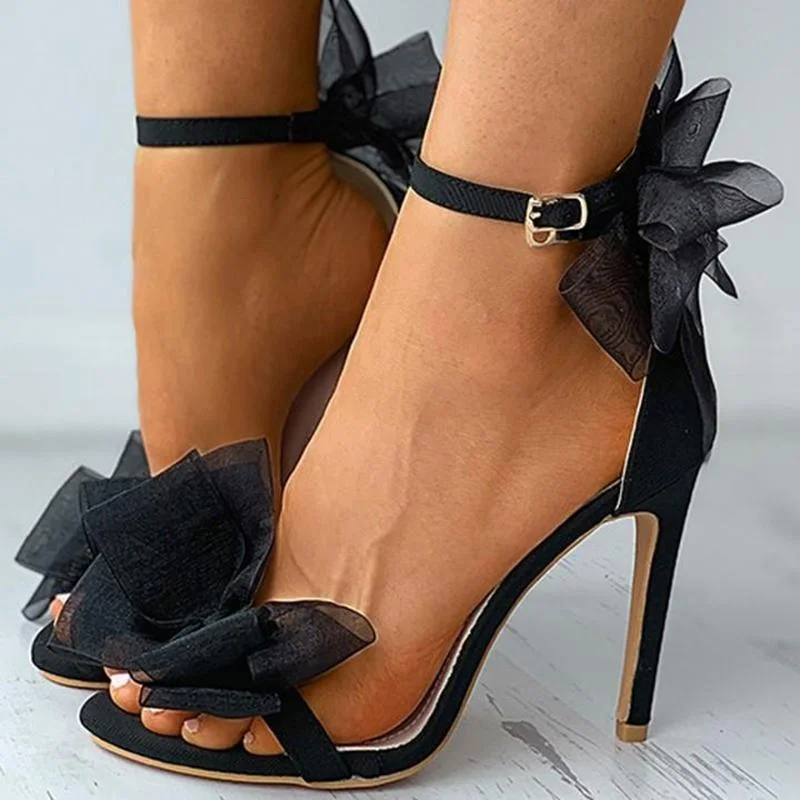 Women'S Stiletto Lace Bow High Heel Sandals