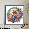 Parrot On A Wreath-14CT Stamped Cross Stitch 27*27cm/10.63*10.63in tapestrymarket