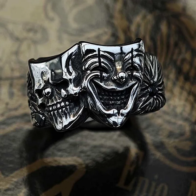 Coutureaura Dual-Sided Good And Evil Clown Ring