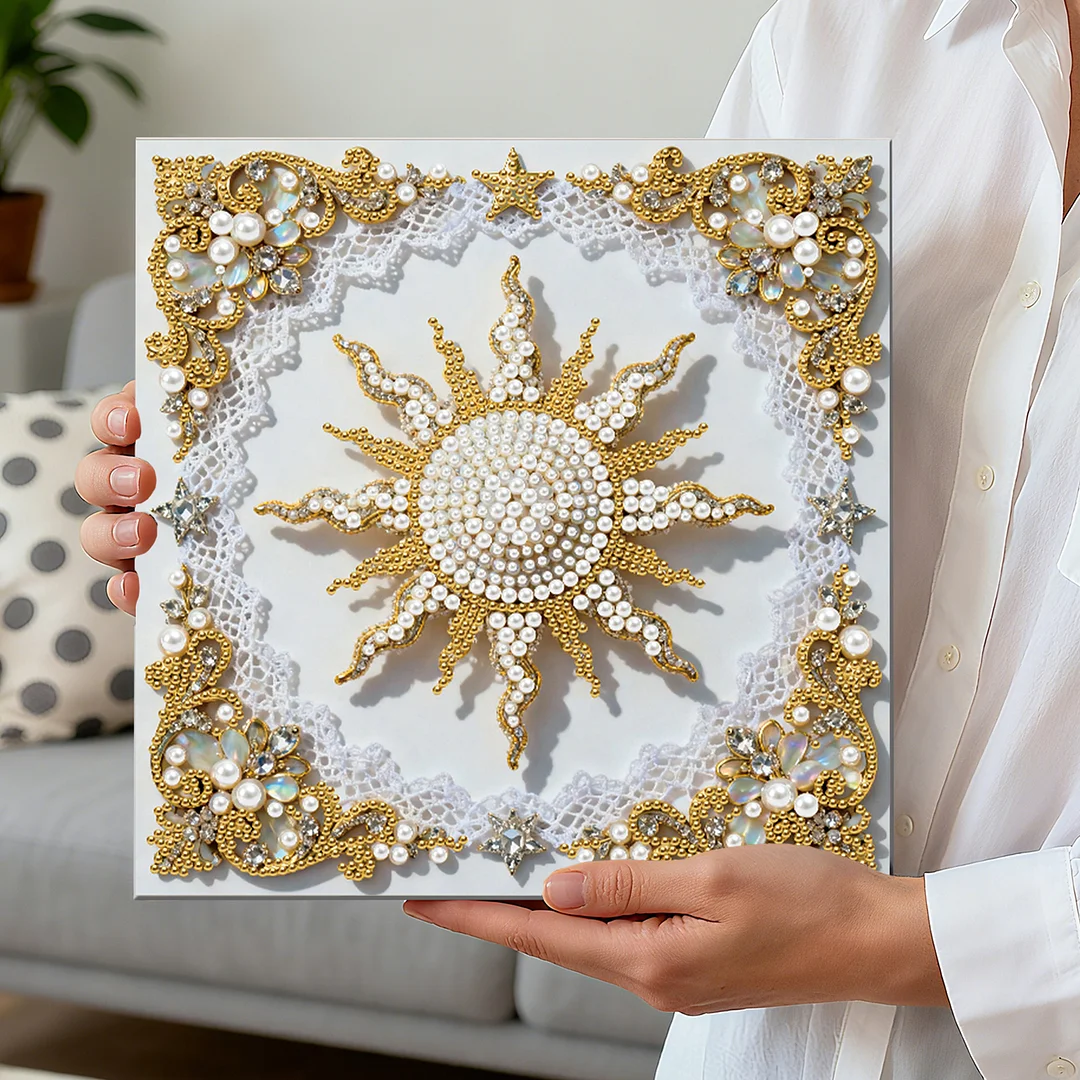 Shining Pearls DIY Pearl Diamond Art Kit for Adults Home Decor 25x25cm With Frame