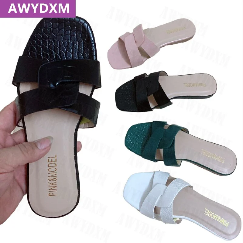 Luxuy Brand Women Slippers 2022 Spring Summer New Woman Shoes Fashion Open-toed Sandals Flip Flops Dress Slingback Female Slides