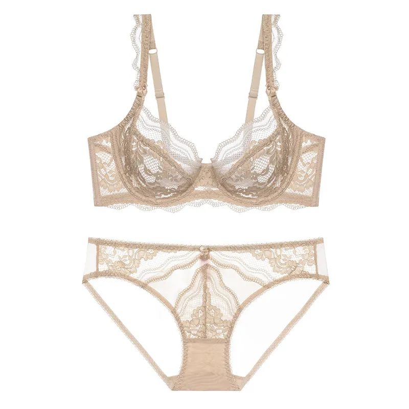 Churchf Red Bra Sexy Lace French Underwear Set Thin Boobs Big Boobs Small Female Pure Lust