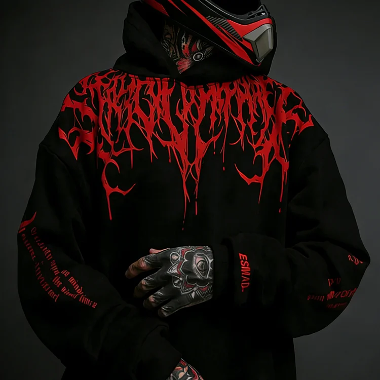 Evil Blood Oversize Large Pattern Hoodie