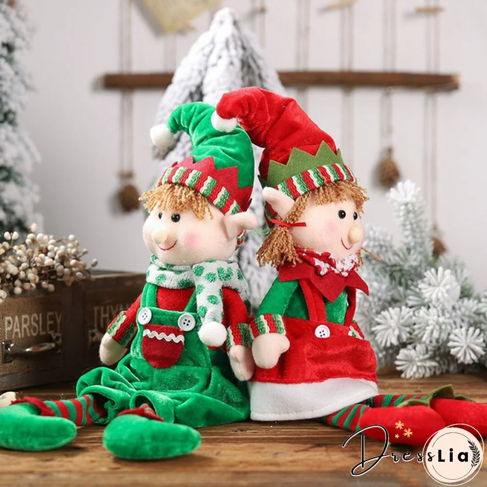 Elf Plush Toy Christmas Stuffed Toys Elves Doll Sitting Decorative Shelf Decor