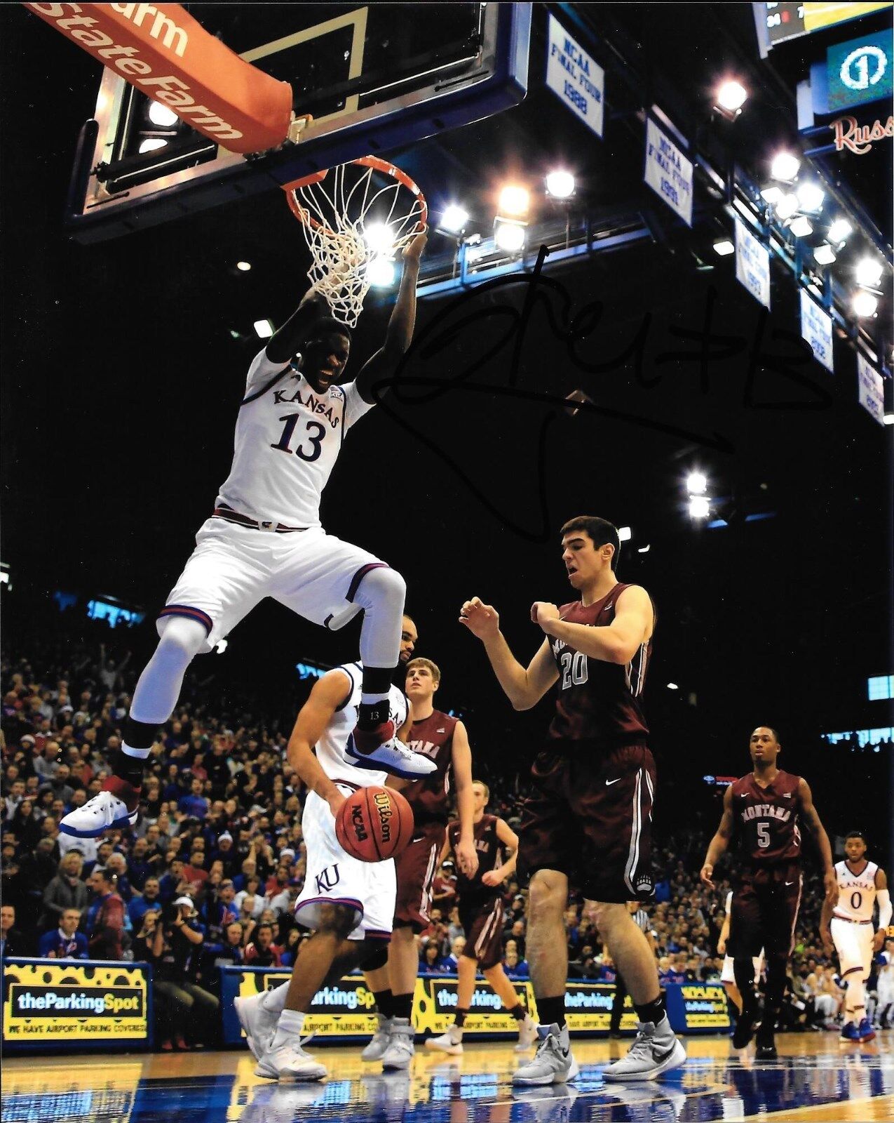 CHEICK DIALLO HAND SIGNED KANSAS JAYHAWKS 8X10 Photo Poster painting W/COA