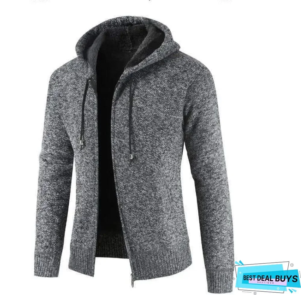 Hooded Solid Color Plus Size Fashionable Sweater Coat