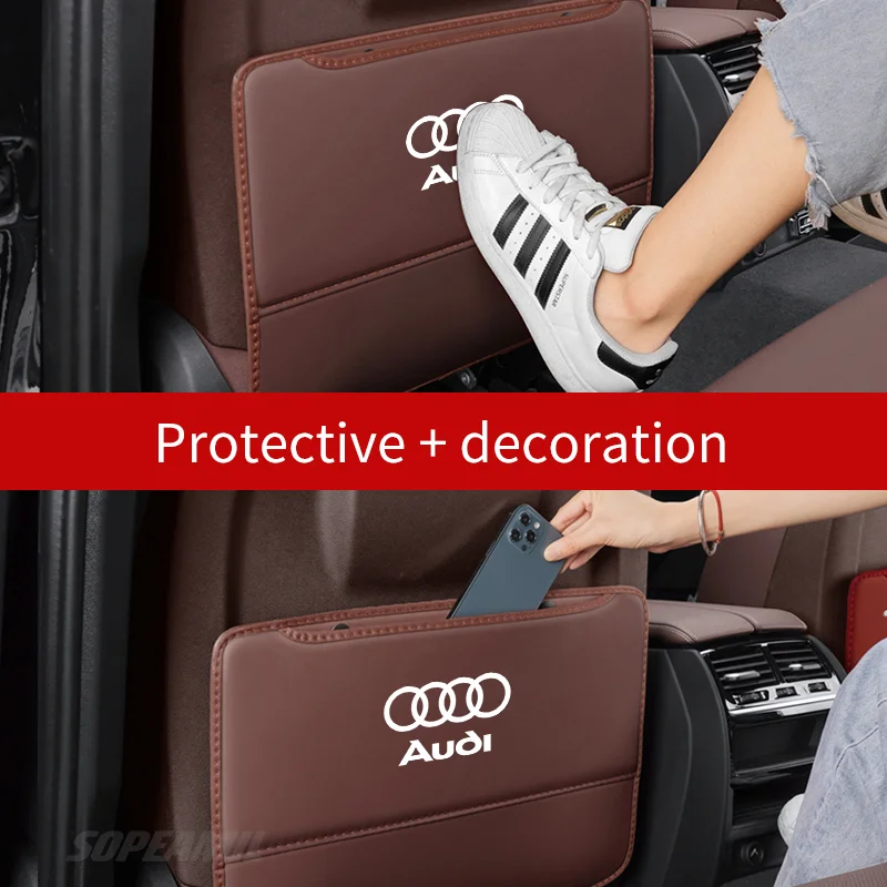  Car Seat Back Storage Bag Rear Backrest Protection Anti-kick Pad