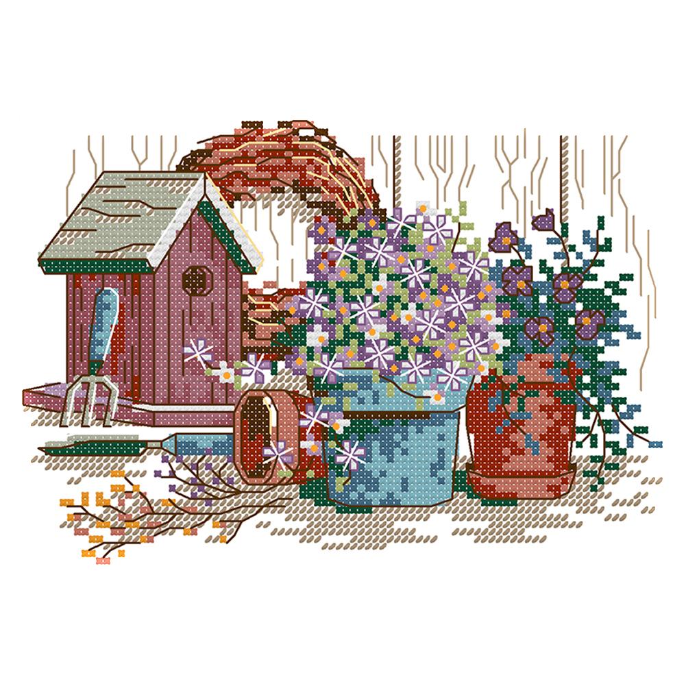 

A Corner Of The Garden - 14CT Stamped Cross Stitch - 21*16cm, 501 Original