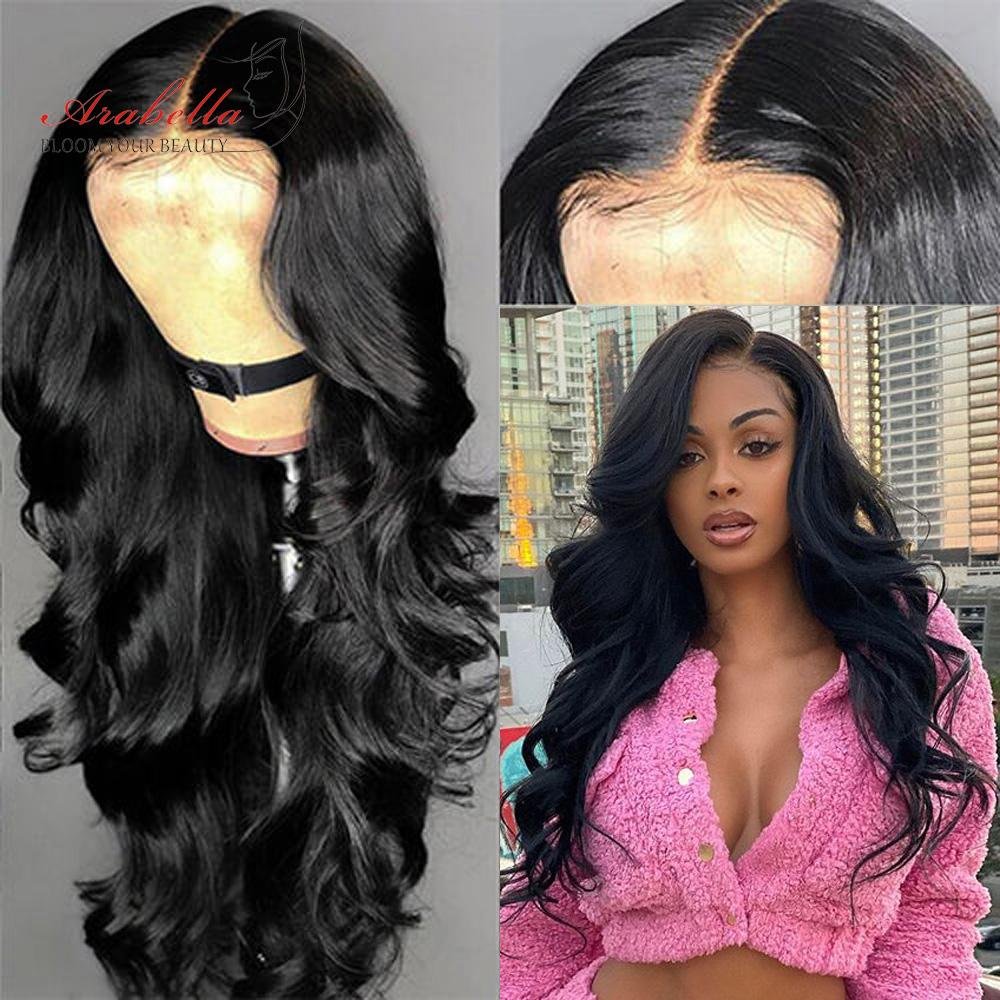 Undetectable Transparent Lace Human Hair Wigs Bodywave The Only 13x4 Glueless Lace Frontal Wig 180% Density Long Body Wave