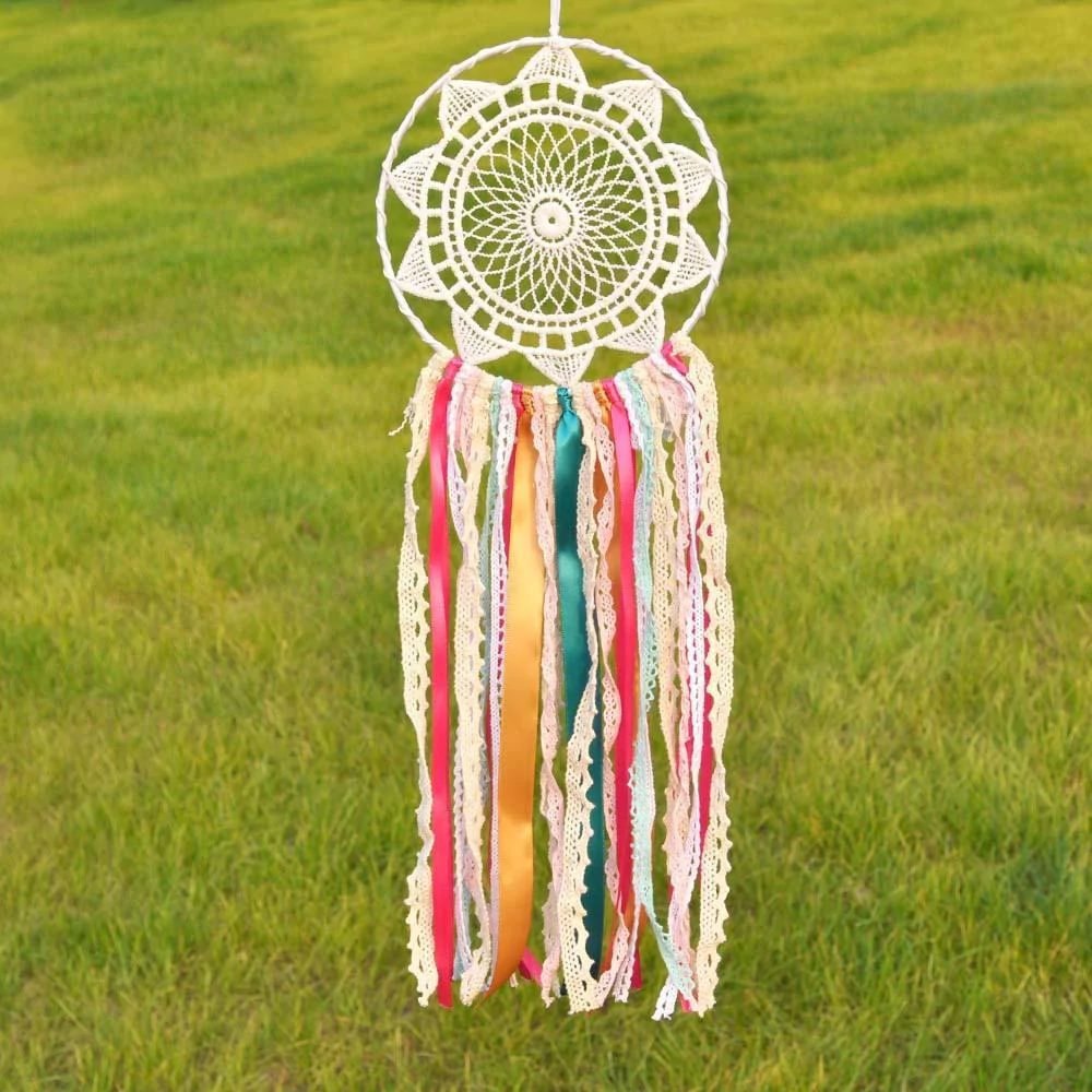 Beautiful Pink Pastel Crochet Lace Mandala Dream Catcher